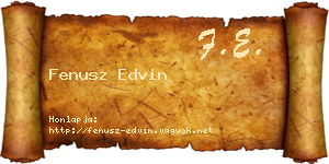 Fenusz Edvin névjegykártya